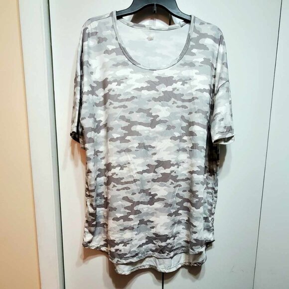 New Gym T Shirt 1X CottonCandy Pink Tie Dye & Camo Gray CLOSET SALE - Picture 4 of 5